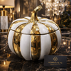 Luxury White & Gold Ceramic Pumpkin Décor Jar – Premium Home Accent | Homducts.pk