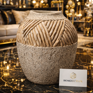 Luxury Textured Ceramic Decorative Vase – Modern Stone Finish Home Décor