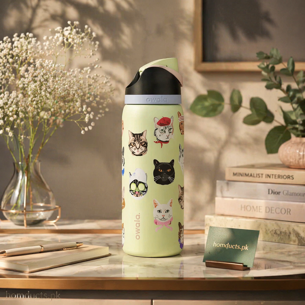 Original Owala Cat Collection Insulated Water Bottle – Leakproof Stainless Steel Premium Hydration Flask