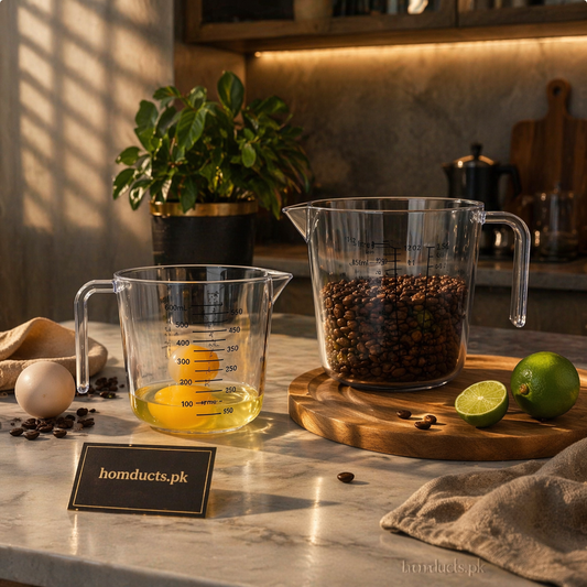 Premium Transparent Measuring Jug Set with Dual Scale Markings – Multi-Purpose Kitchen Measuring Cups