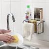 Wall Mounted Kitchen Sink Sponge Holder Basket – Rustproof Iron Soap & Scrubber Organizer Rack