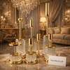 Luxury Gold Crystal Candle Holder Set (6-Piece) | Premium Home Décor – Homducts.pk