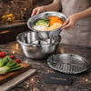3in1 Stainless Steel Colander With Grater