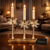 Luxury Crystal Floral 3-Piece Candle Stand Base – Elegant Metal & Glass Table Decor