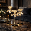 Luxury Crystal Flower Candle Holders – Premium Decorative Table Accent Set (3 Pieces)