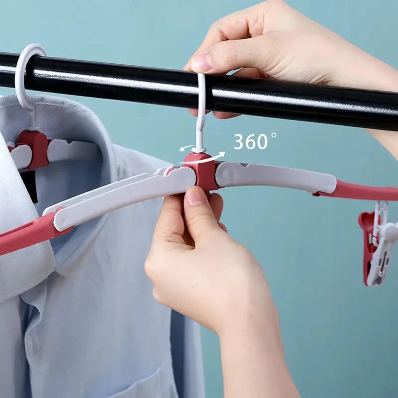 Premium Multifunction Foldable Clothes Hanger with Clips – Space Saving Wardrobe Organizer (Pack of 3)