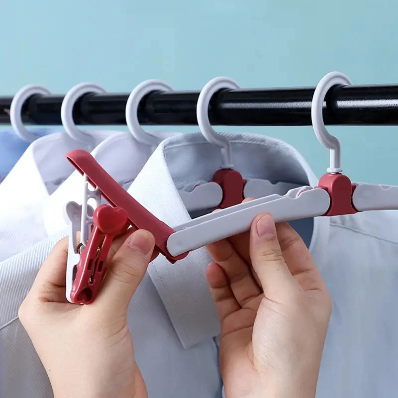 Premium Multifunction Foldable Clothes Hanger with Clips – Space Saving Wardrobe Organizer (Pack of 3)