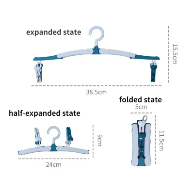 Premium Multifunction Foldable Clothes Hanger with Clips – Space Saving Wardrobe Organizer (Pack of 3)