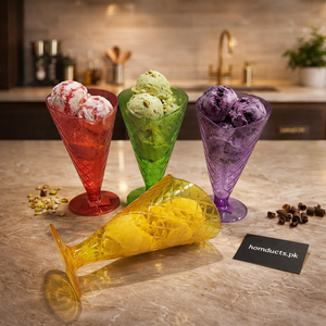 Premium Diamond-Cut Ice Cream Dessert Glass (1 Pc) – Elegant Serving Cup for Sundaes & Desserts