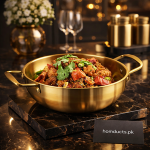 Luxury Brass Cooking Pan with Dual Handles – Premium Deep Fry & Serve Pan | Homducts.pk