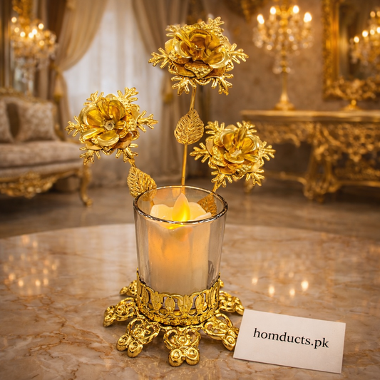 Luxury Golden Floral Decorative Table Centerpiece