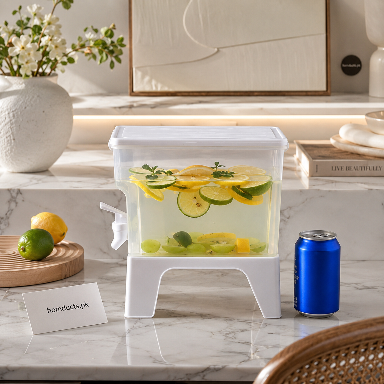 3.5L Elevated Beverage Dispenser with Tap | Leakproof Water Juice Storage Container