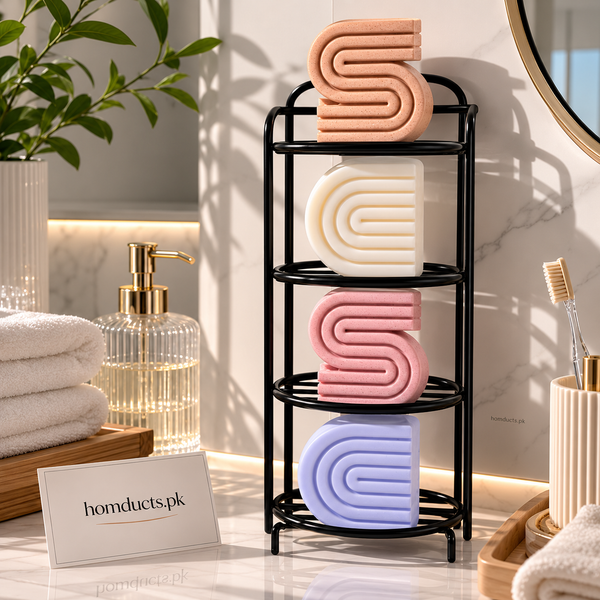 4-Tier Wall-Mount & Freestanding Soap Holder Rack | Space-Saving Bathroom Soap Organizer