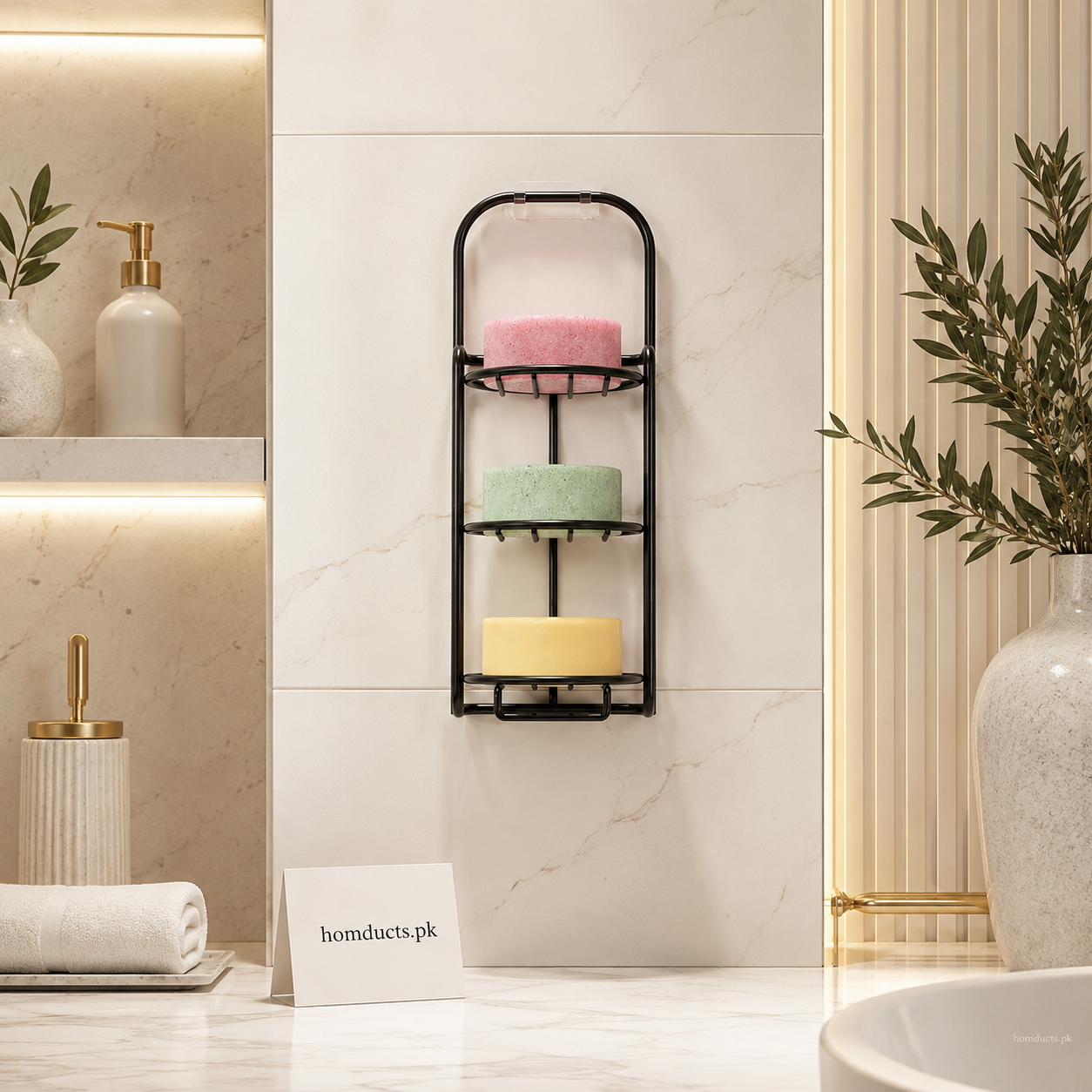 4-Tier Wall-Mount & Freestanding Soap Holder Rack | Space-Saving Bathroom Soap Organizer