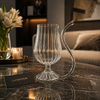Premium Ribbed Glass Goblet with Elegant Handle – Luxury Drinkware Cup