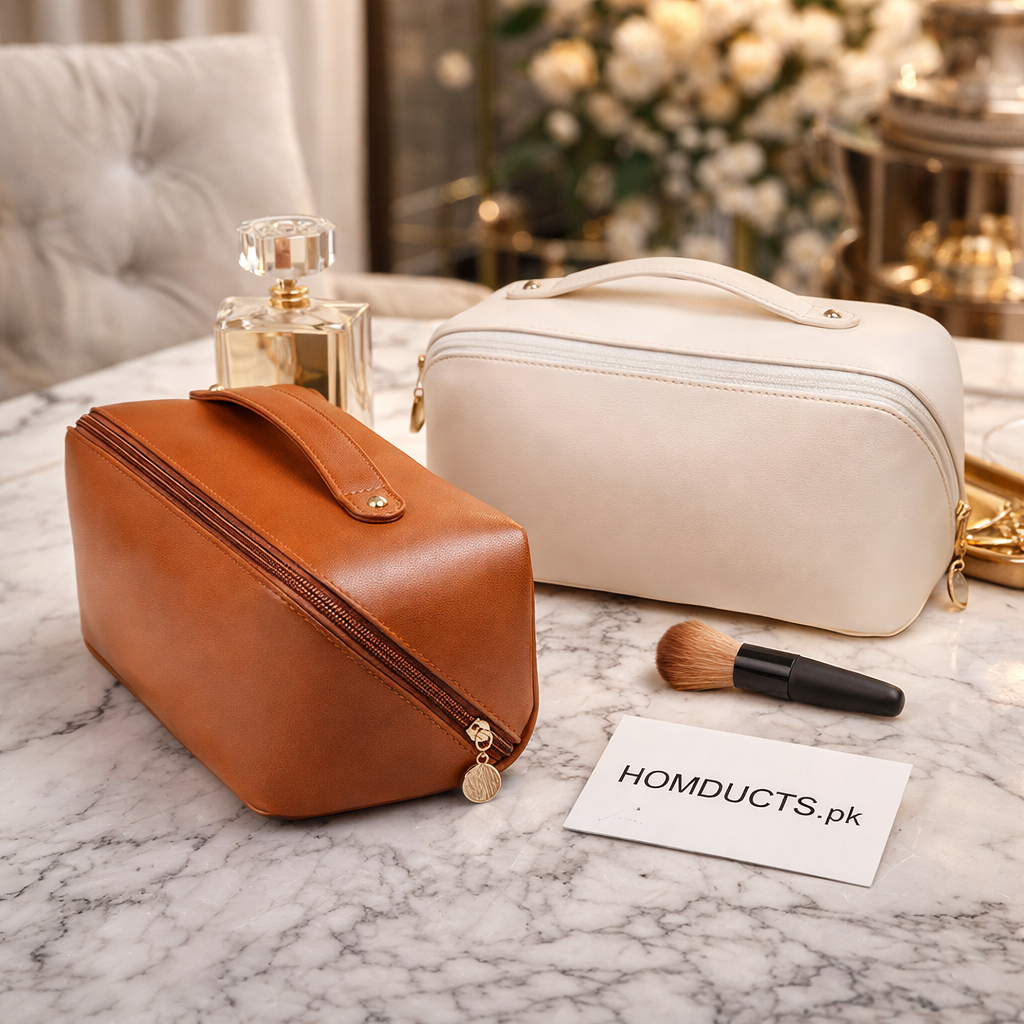 Leather Travel Cosmetic Organizer