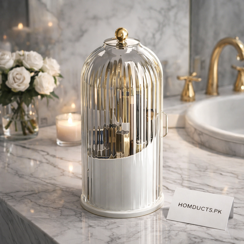 Luxury Rotating Makeup Brush Holder