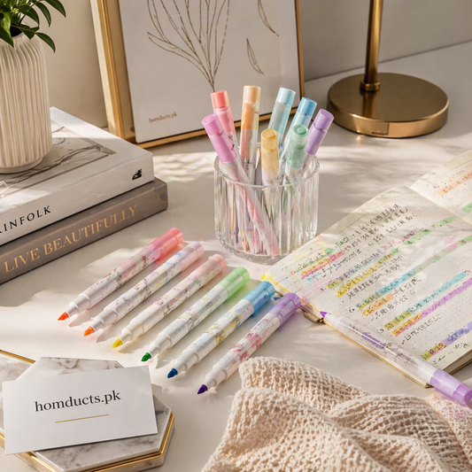 Premium Pastel Dual Tip Highlighter Pen Set (Pack of 6) – Smooth Writing & Aesthetic Study Essentials
