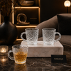 Luxury Glacier Textured Glass Cup Set – 6 Piece Crystal Tea & Coffee Mugs