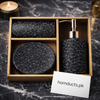 Luxury Black Stone Bathroom Accessories Set – Premium Modern Design | Homducts.pk