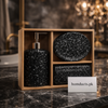 Luxury Black Speckled Bathroom Accessories Set – 3 Piece