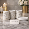 Luxury Marble Bathroom Accessories Set – 4-Piece Ceramic Soap Dispenser & Tumbler Set | Homducts.pk