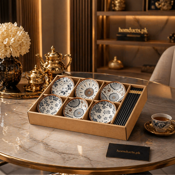 Luxury Japanese Ceramic Bowl & Chopsticks Gift Set (2 / 4 / 6 Pieces)