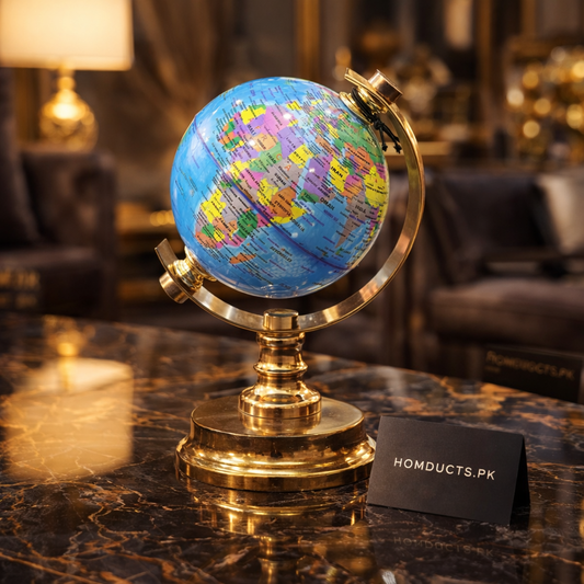 Luxury Brass Desk Globe with Marble Base – Premium World Map Decor | Homducts.pk