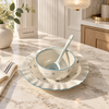 Premium Blue Snowflake Ceramic Dinnerware & Serving Set – 7 Pcs