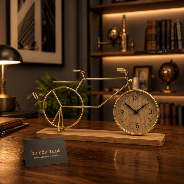Luxury Metal Cycle Clock – Premium Table Decor Bicycle Design Clock for Home & Office