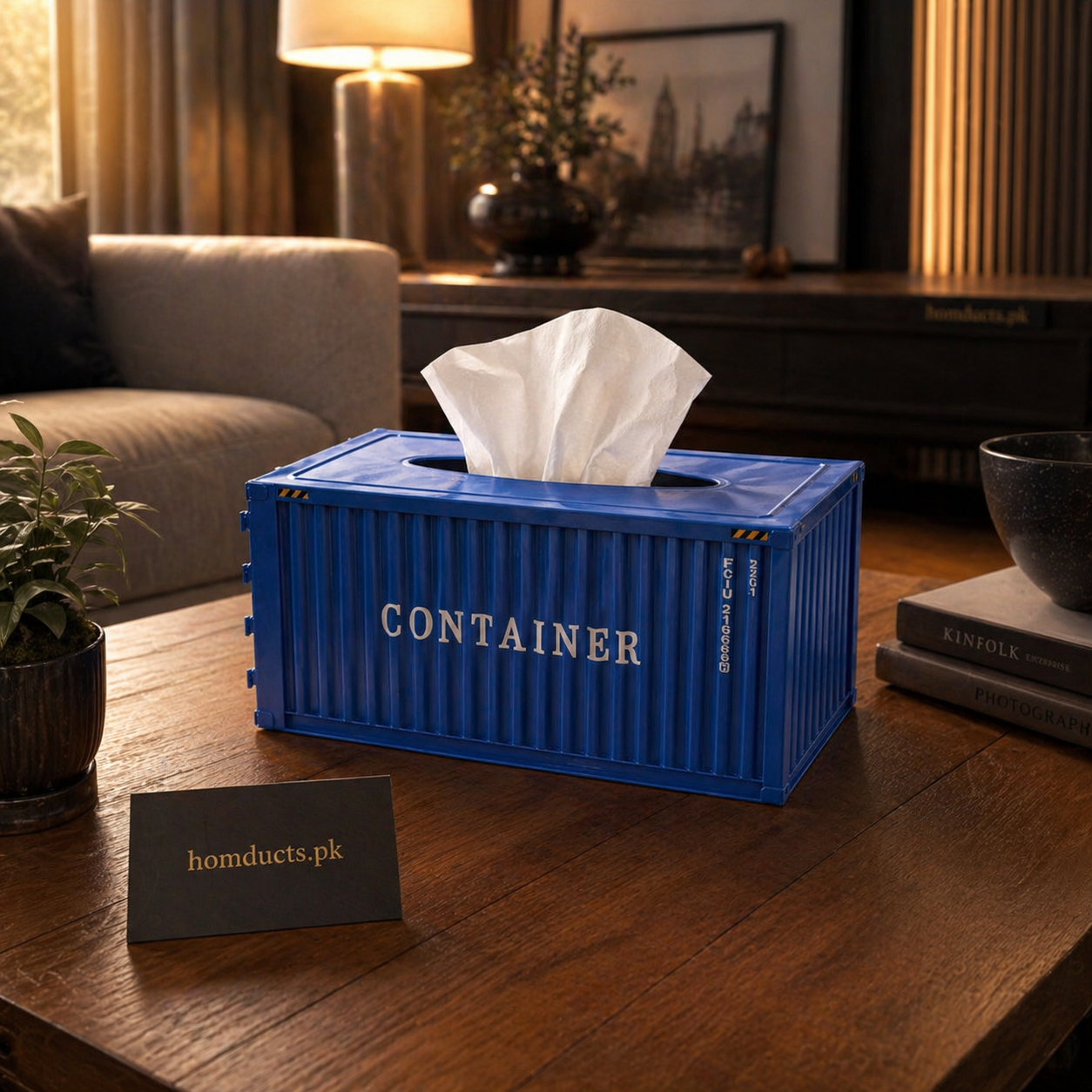 Luxury Container Style Tissue Box – Premium Decorative Tabletop Organizer for Living Room & Office