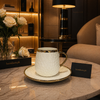 Luxury Embossed Coffee Cup & Saucer Set – 6 Pieces Elegant Tea Cups Set