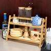 Multi-Purpose Bamboo 2-Tier Organizer Shelf | Countertop Storage Rack for Kitchen, Bathroom, Vanity & Home Décor