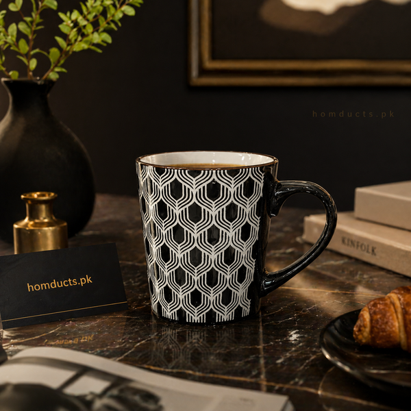 Luxury Geometric Coffee Mug Set – 4 Pieces Elegant Tea & Coffee Cups