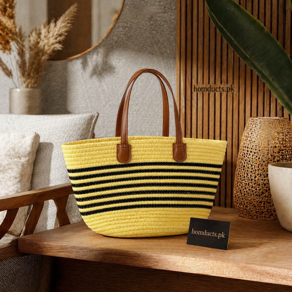 Luxury Woven Tote Handbag – Stylish Everyday Carry Shoulder Bag for Women