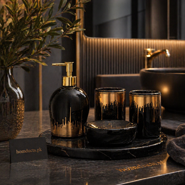 Luxury Bathroom Accessories Set – Premium 4 Piece Matching Vanity Set