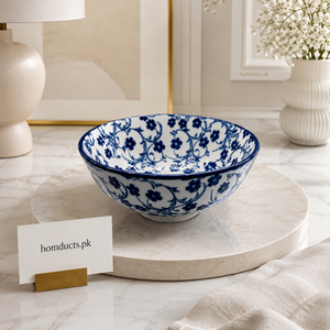 Danny Home 3.75 Inch Ceramic Serving Bowl – Premium Floral Porcelain Bowl for Desserts, Snacks & Side Dishes