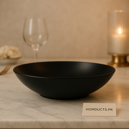 Matte Black Luxury Serving Bowl – Premium Minimalist Dining Ware