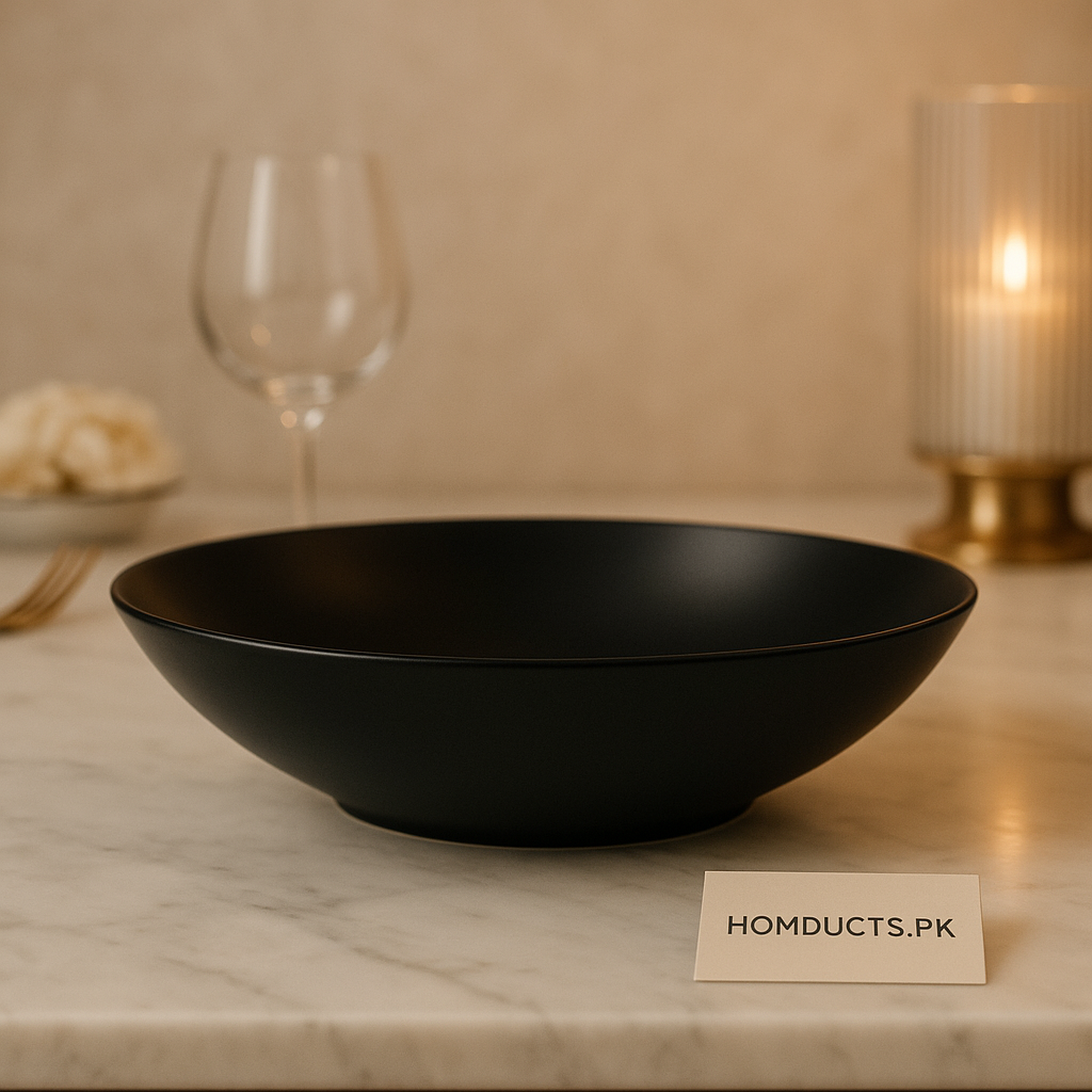 Matte Black Luxury Serving Bowl – Premium Minimalist Dining Ware