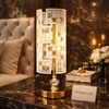 Luxury Geometric Crystal Table Lamp with Gold Base – Modern Bedside & Living Room Lamp