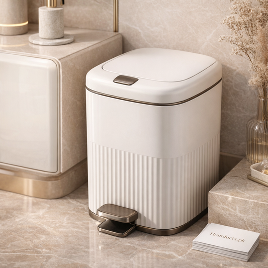 Luxury Soft-Close Pedal Dustbin – Modern Ribbed Design (10L / 15L)
