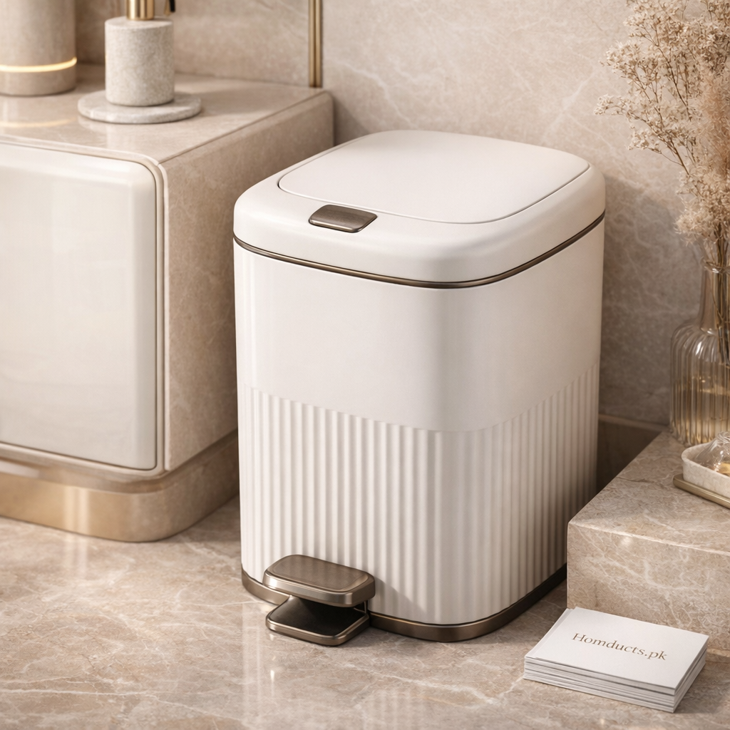 Luxury Soft-Close Pedal Dustbin – Modern Ribbed Design (10L / 15L)