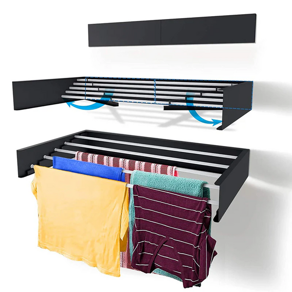 Premium Wall-Mounted Foldable Clothes Drying Rack – Space-Saving Laundry Organizer