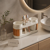 Luxury Multi-Compartment Bathroom Organizer Set – Toothbrush Holder & Storage Rack