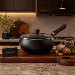 Premium Handcrafted Forged Cooking Pot with Lid – Multi-Purpose Deep Fry & Sauce Pan