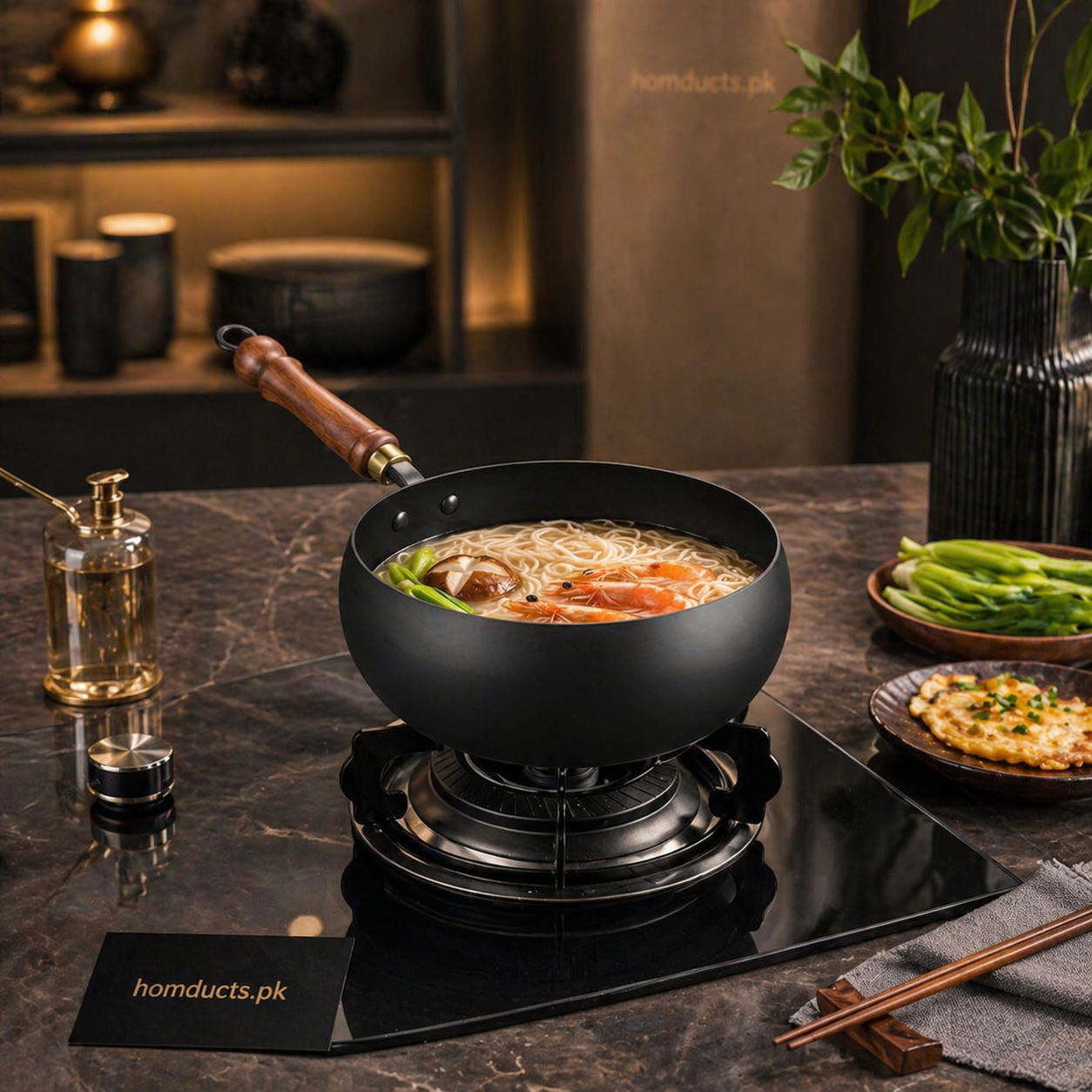 Premium Handcrafted Forged Cooking Pot with Lid – Multi-Purpose Deep Fry & Sauce Pan