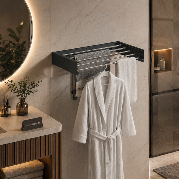 Premium Wall-Mounted Foldable Clothes Drying Rack – Space-Saving Laundry Organizer