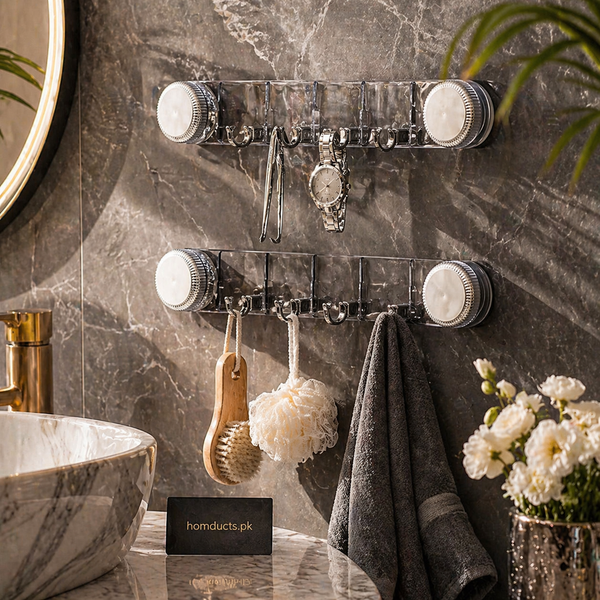 Luxury Water Ripple Wall Hook Rack – Multipurpose Bathroom & Kitchen Organizer (1 Pc)