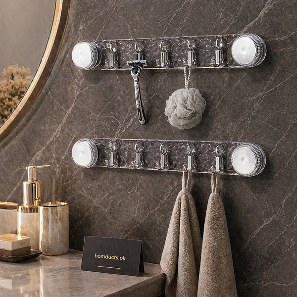 Luxury Water Ripple Wall Hook Rack – Multipurpose Bathroom & Kitchen Organizer (1 Pc)