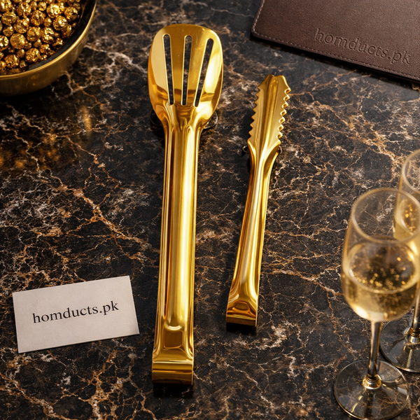 Luxury Gold Stainless Steel Kitchen Serving Set (2-Piece Premium Utensils)